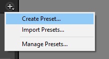 Creating Preset in Lightroom