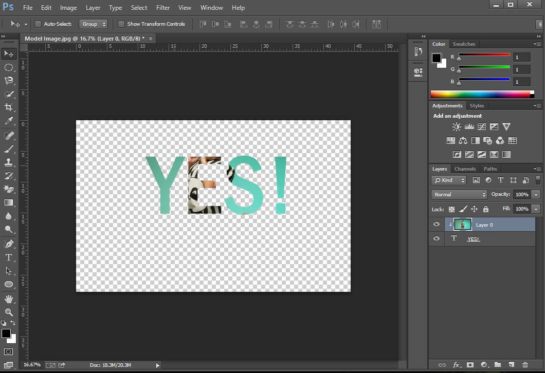 Typography with Photoshop clipping masks