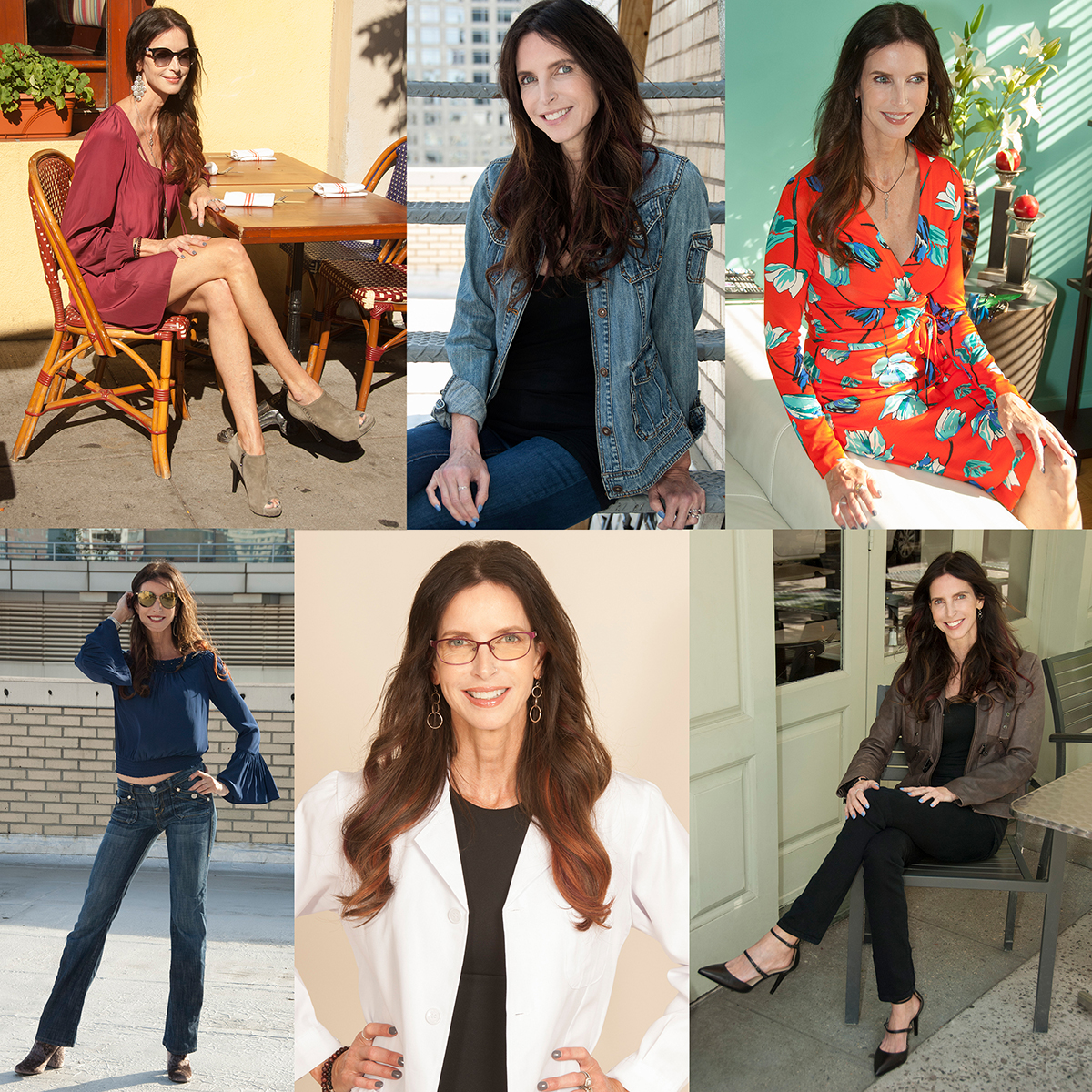 a woman poses in different portrait styles