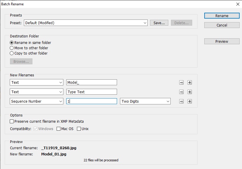 batch rename in Adobe Bridge -2