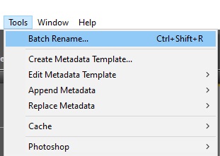 batch rename in Adobe Bridge