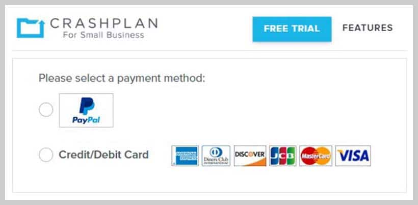 CrashPlan - Payment Method