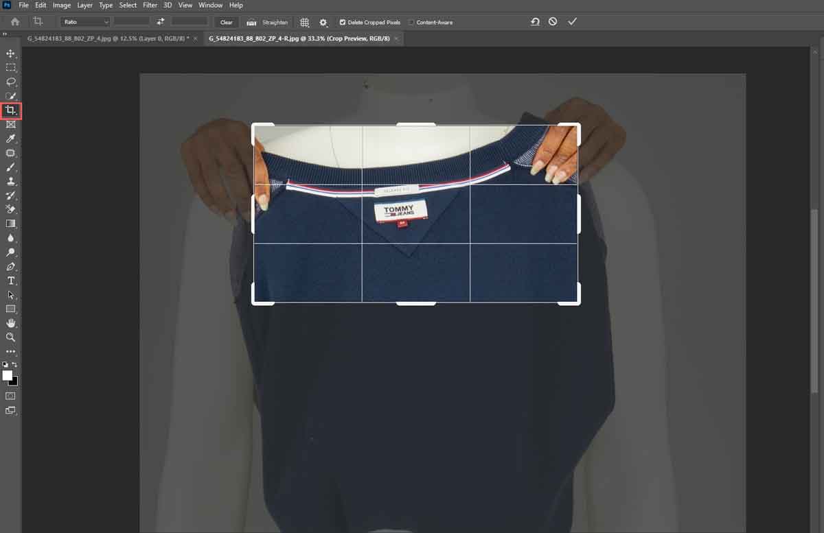 Cut the collar image