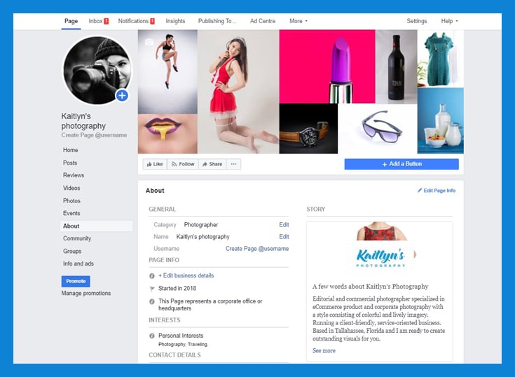 Photographers Facebook page