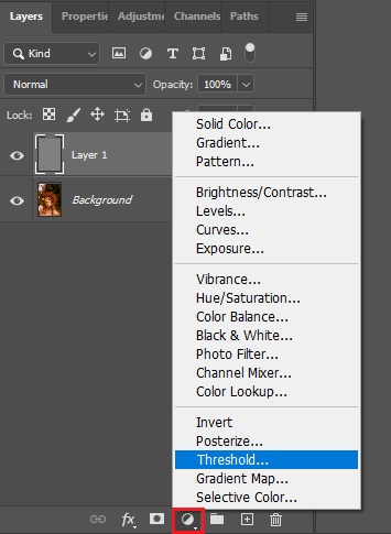 Find the darkest area