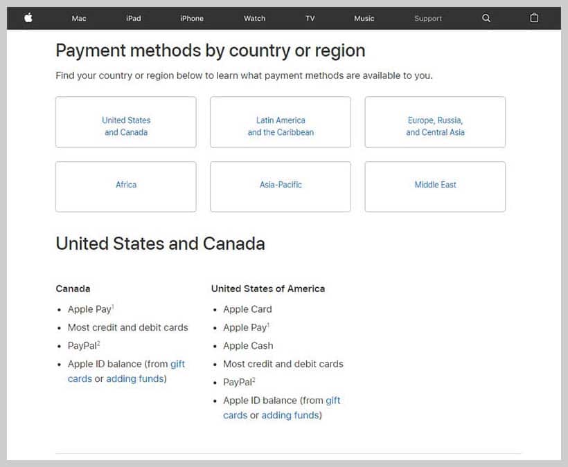 iCloud - Payment Method