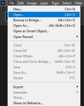 Open image in Photoshop