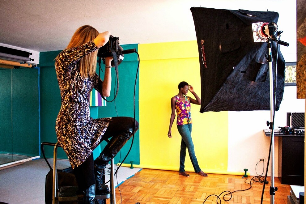 portrait photographer taking the model photos