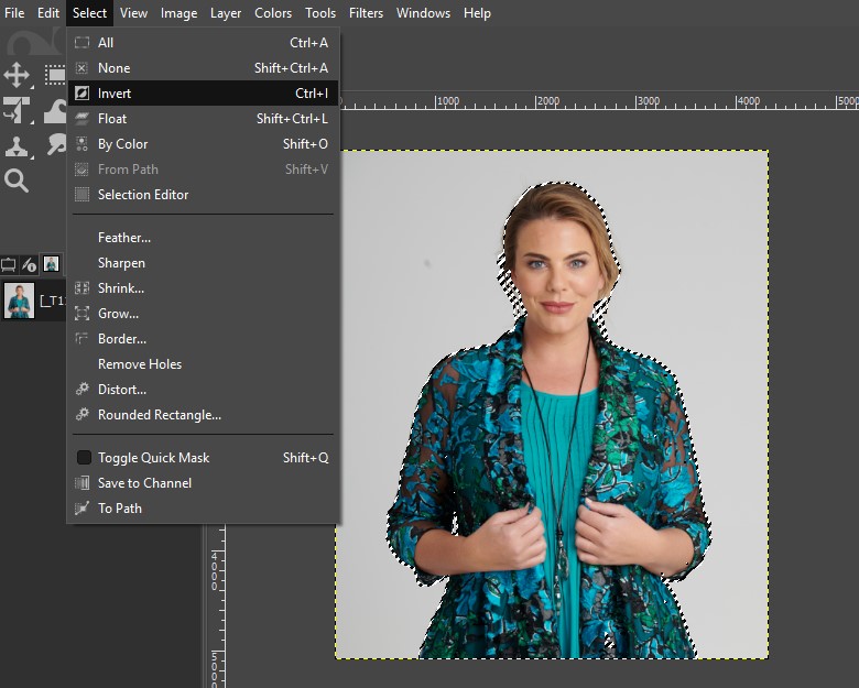 Invert to select the background