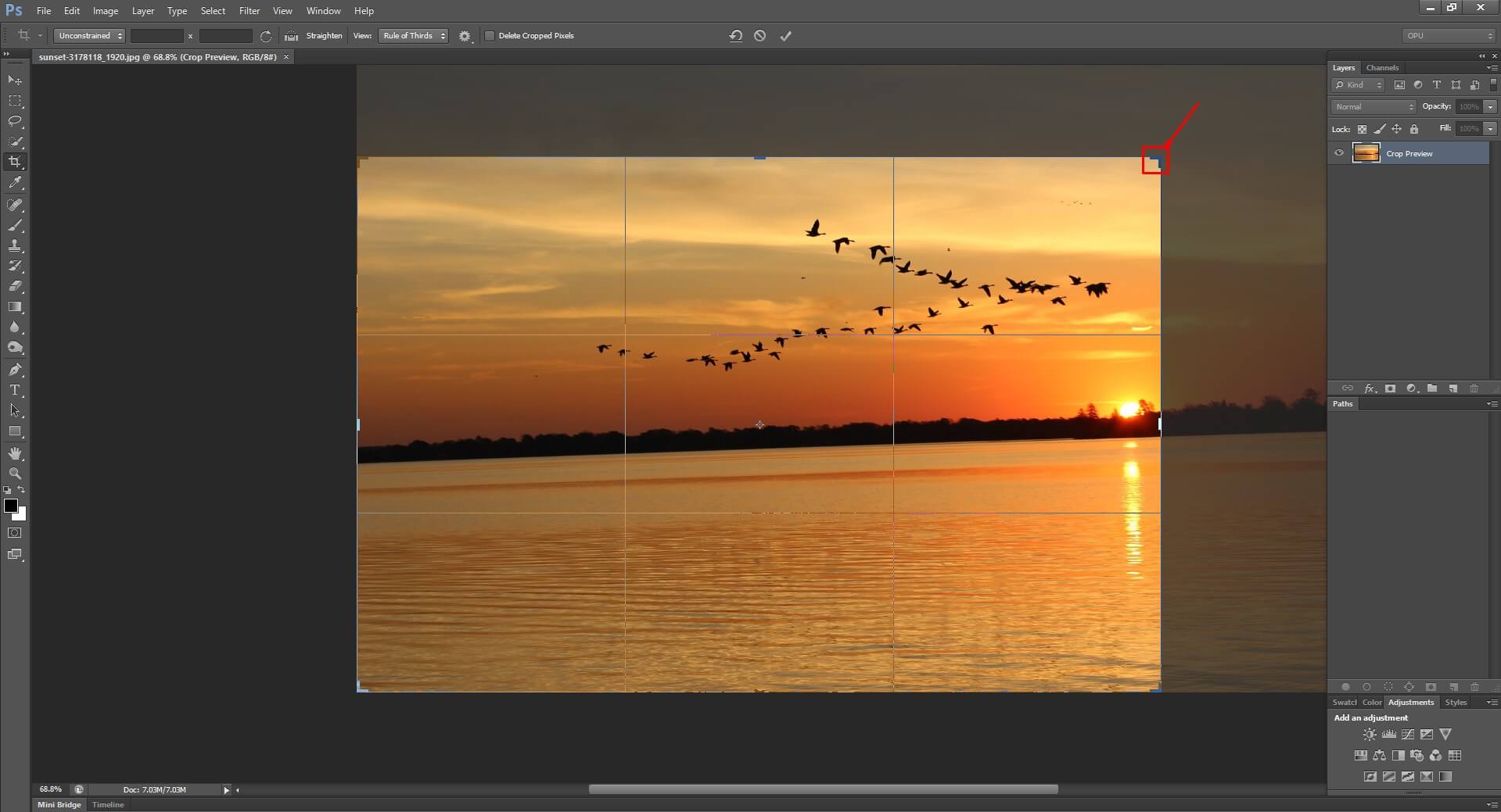 Select Cropping Area