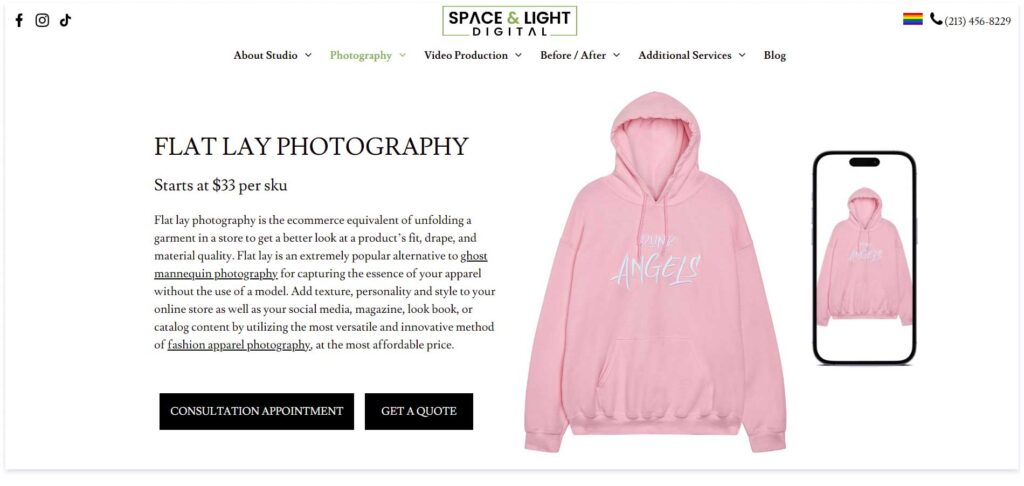 Space and light digital flat lay photography