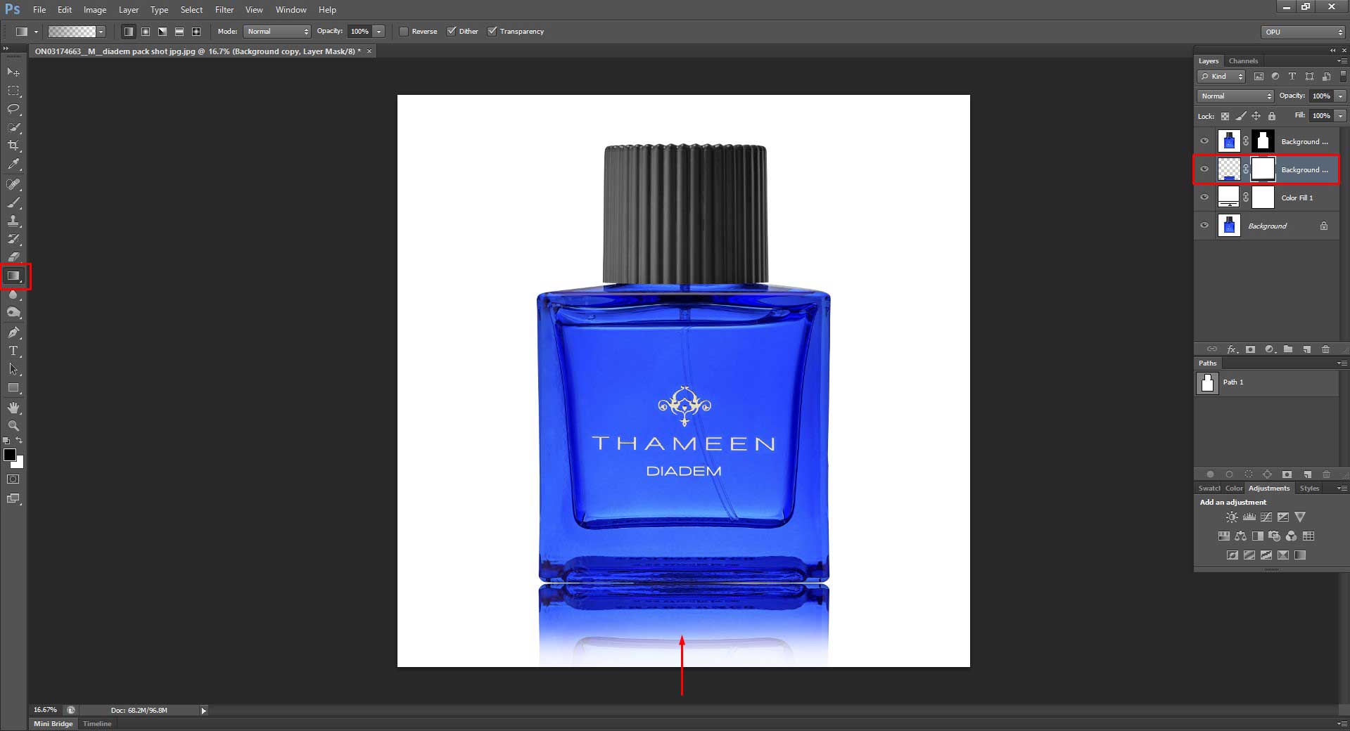 How to add Reflection Shadow in Photoshop