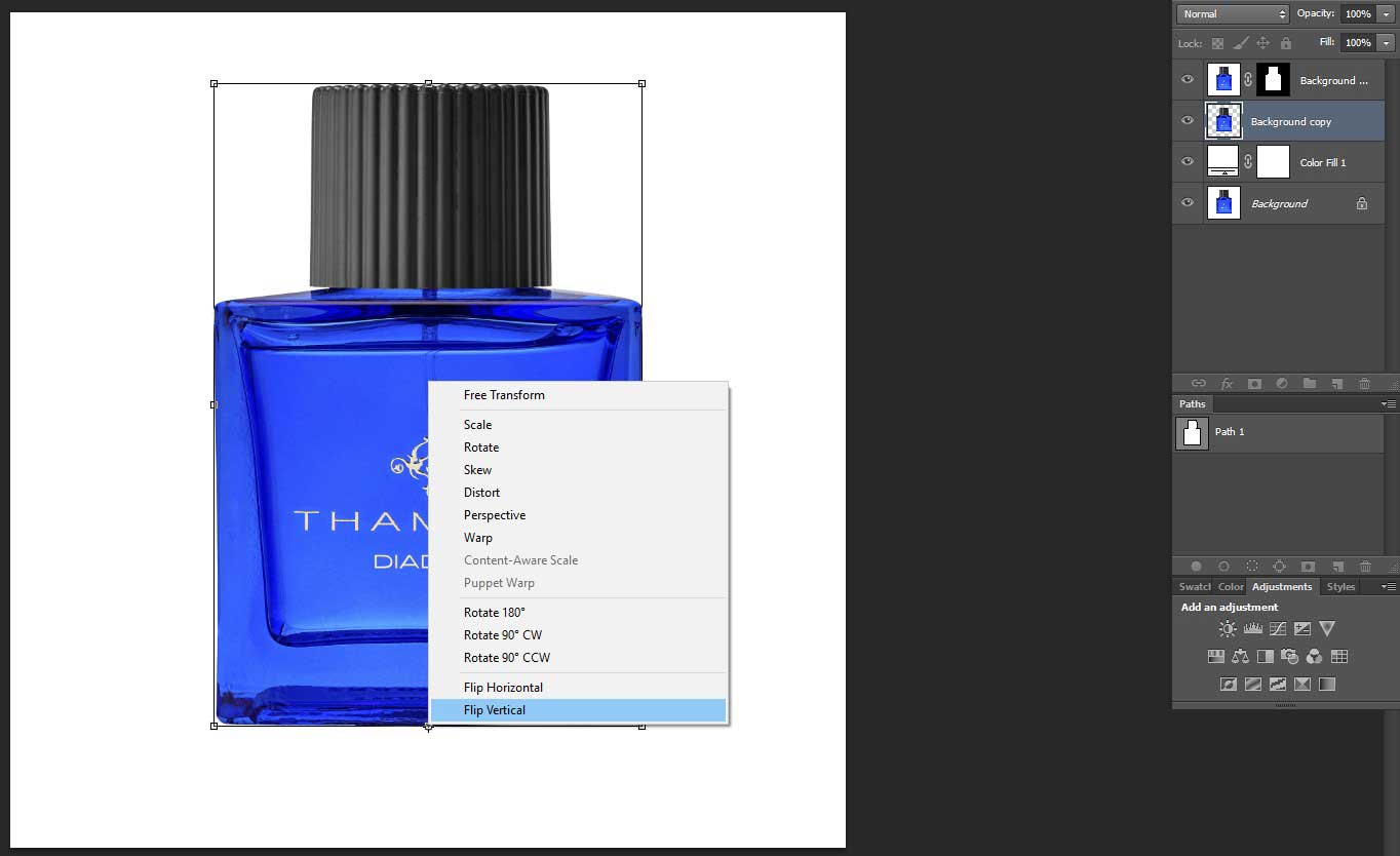 How to add Reflection Shadow in Photoshop