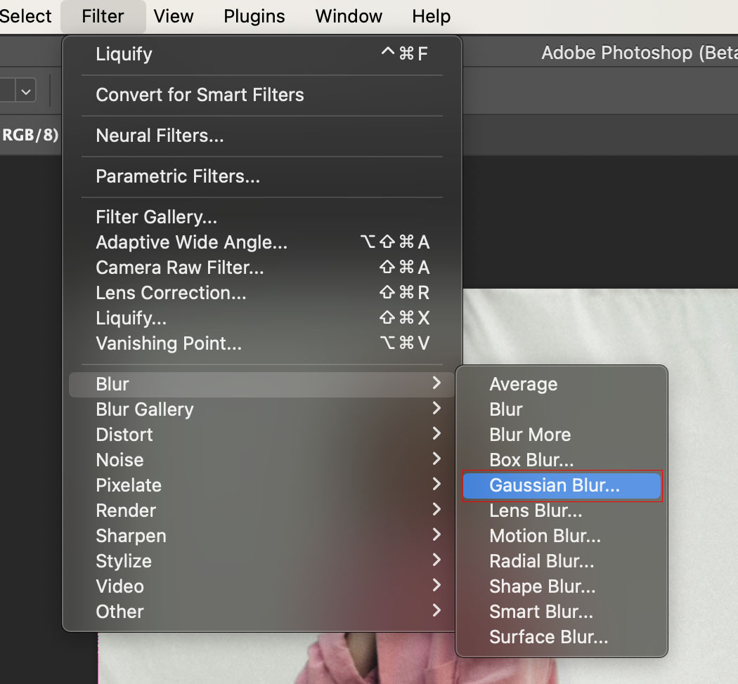 Use the gaussian blur filter
