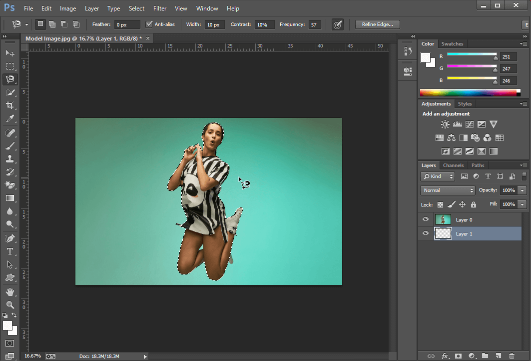 Magnetic Lasso Tool to select closely