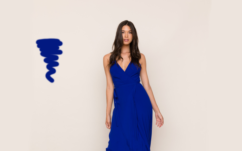 The Brush Tool using the color selected by the Eyedropper Tool