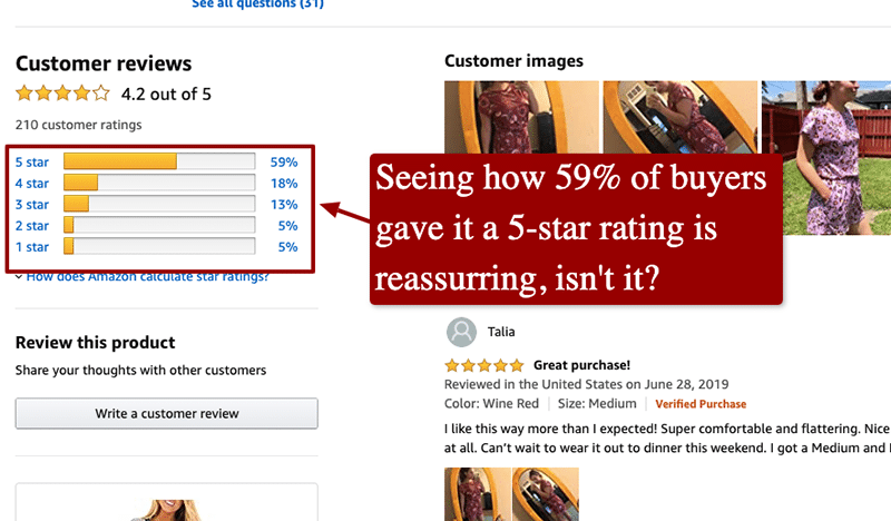 Show customer reviews