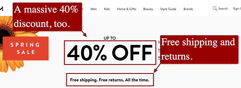 Customers are incentivized by free and expedited shipping