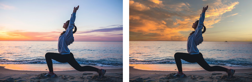 Example of Edge enhancement in Sky Replacement with photoshop Edge enhancement in Sky Replacement