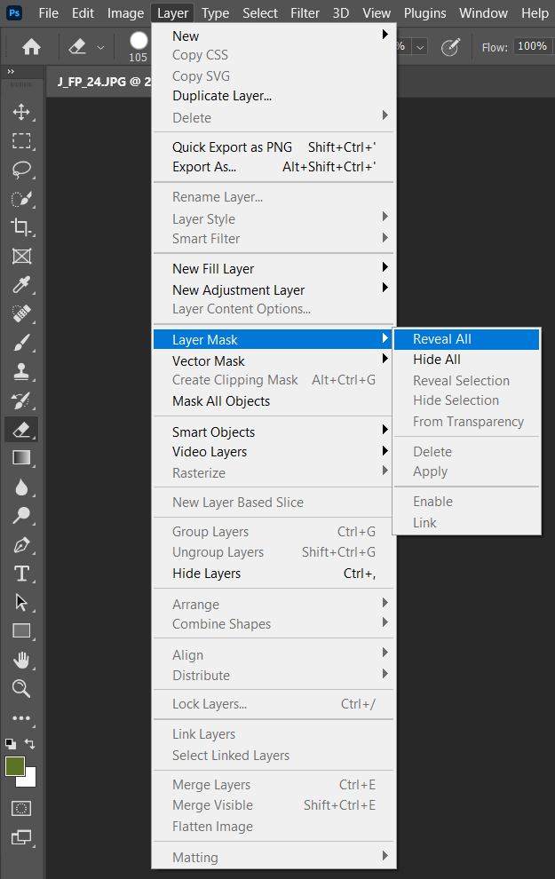 Layer mask in photoshop tutorial step2