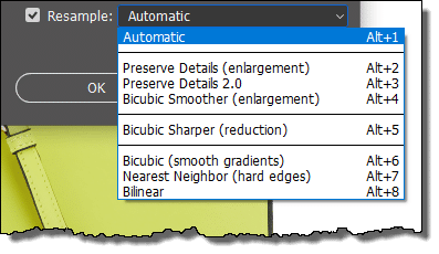 Resize an image in Photoshop