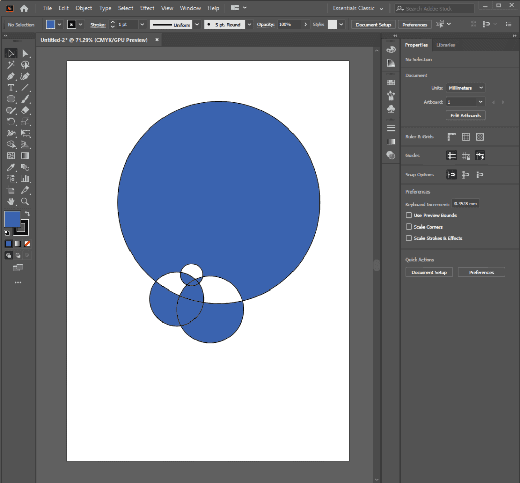Step 1 first, select compound path by using the selection tool v