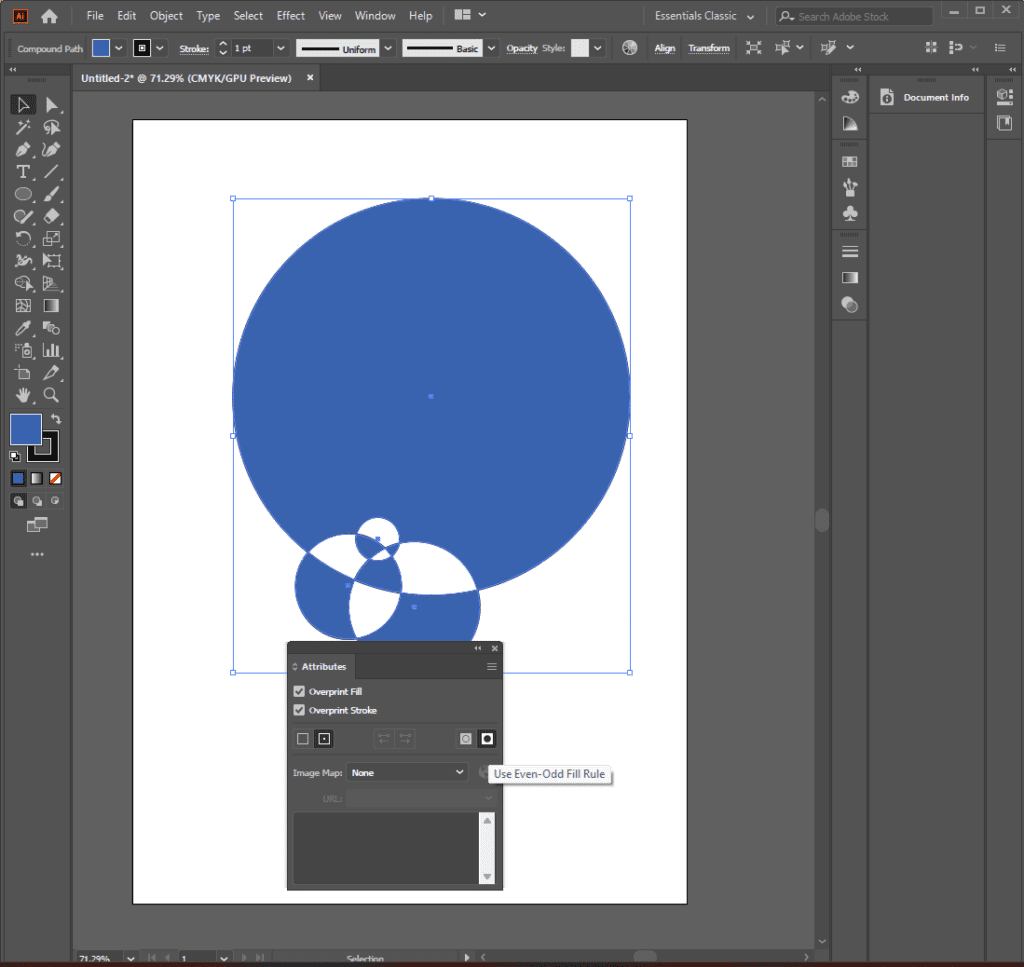 Combine objects of the compound path - Step 2