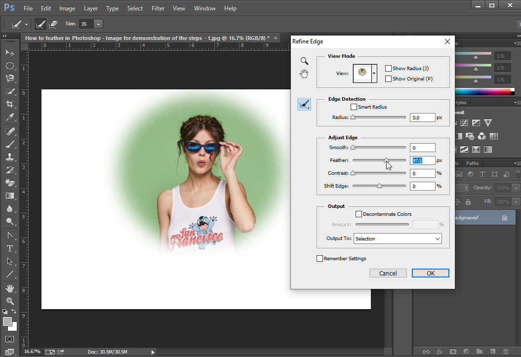 Step 3 Feather Your Selection - 2