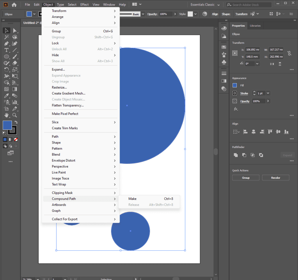 Step 3 select the compound path