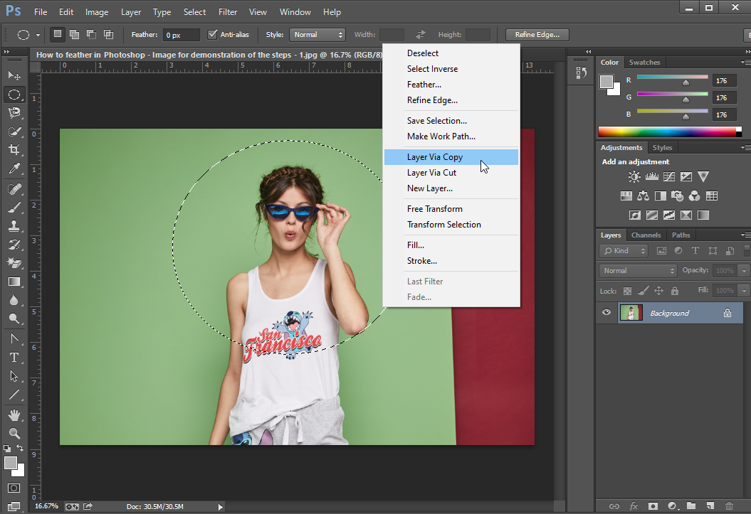 Step 4 Copy the Selected Portion to another Layer - 1