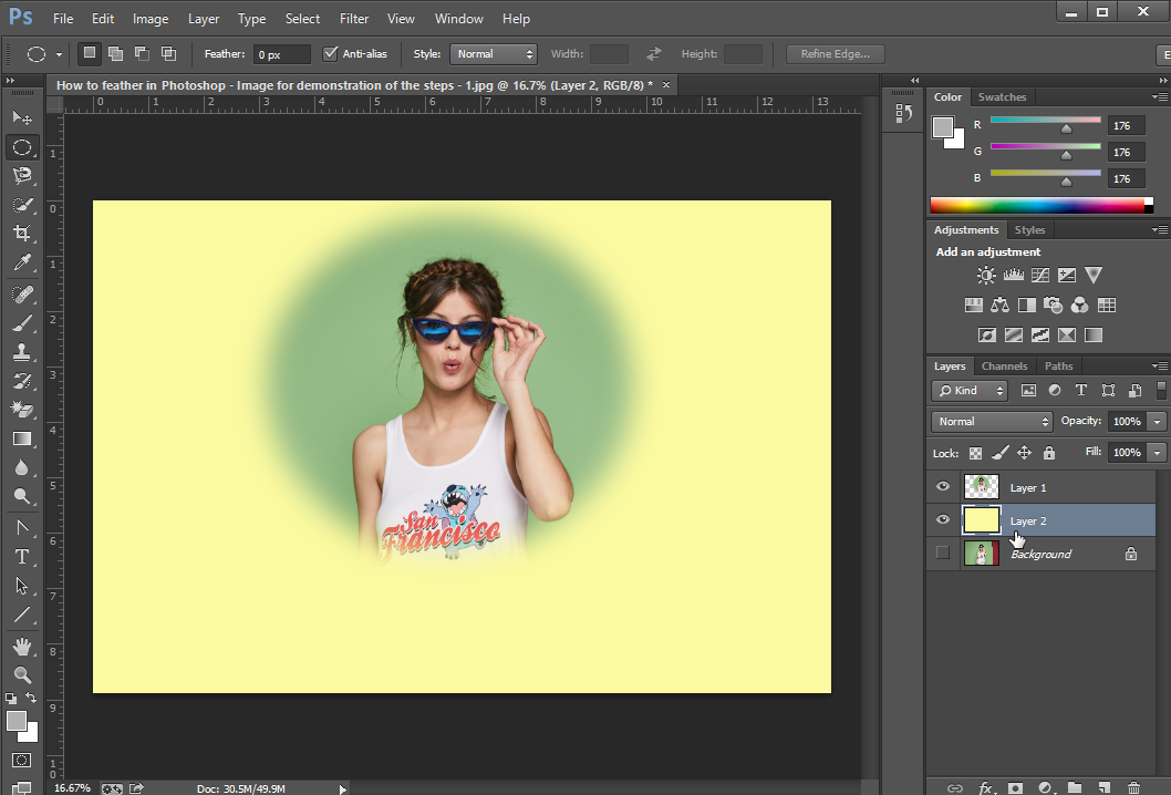 Step 5 Apply Final Changes- feather in photoshop