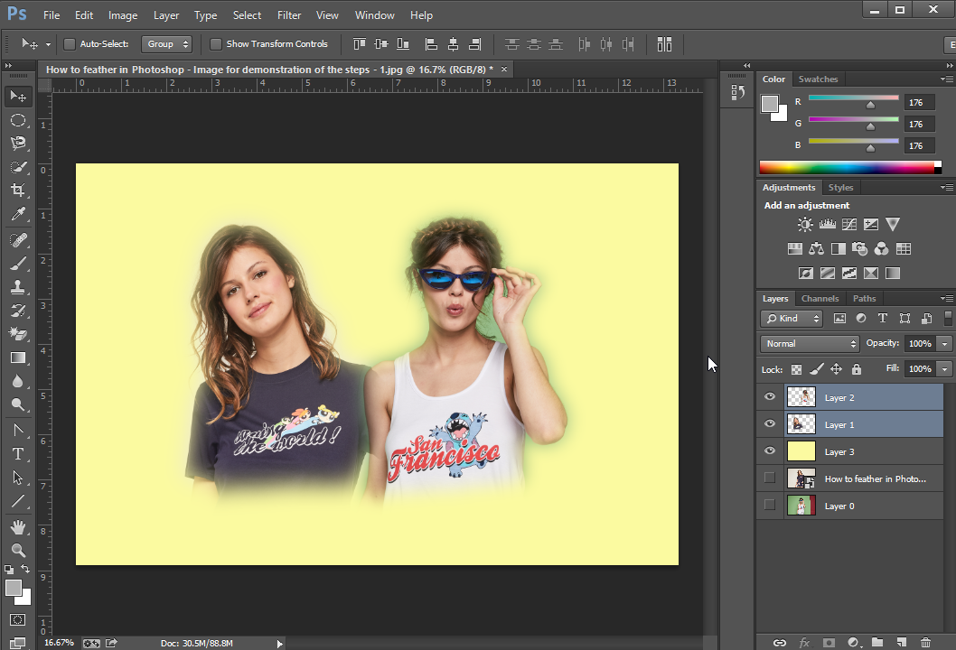 Use the Feather Effect in Photoshop