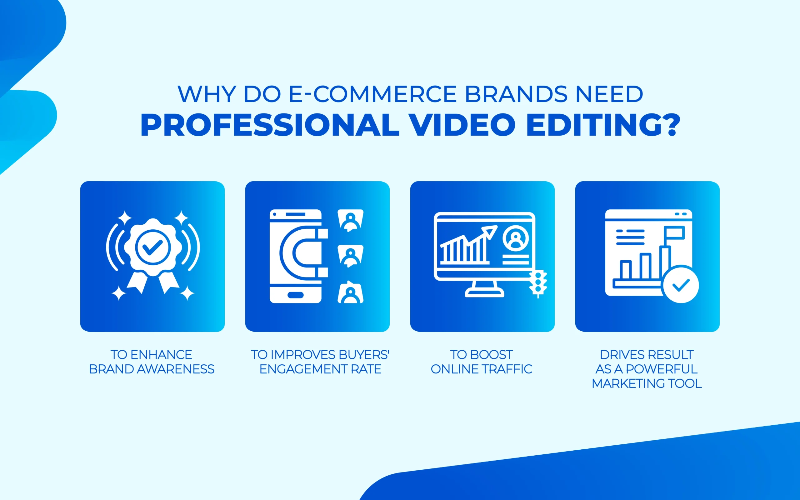 Benefits of professional video editing e commerce brands - Infographic