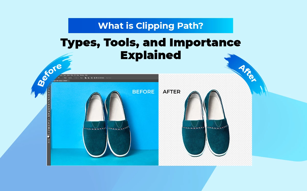 Before after image of a shoe being clipped