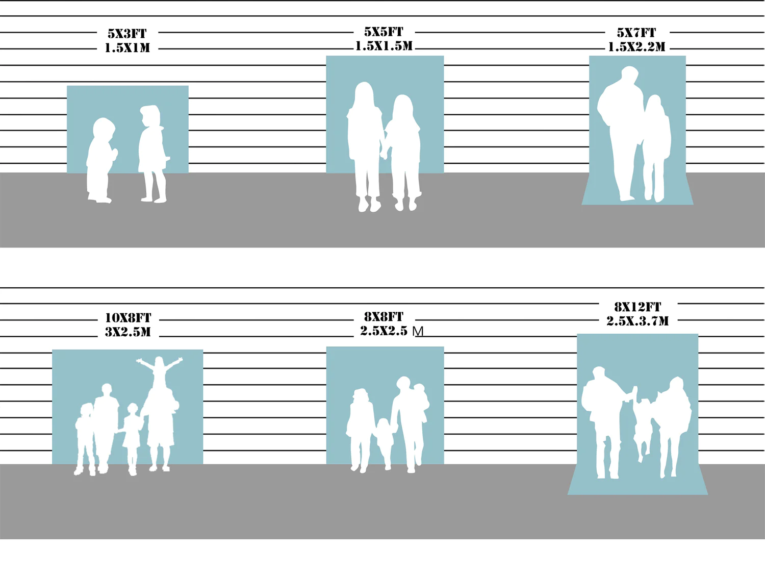 Standard photography backdrop size