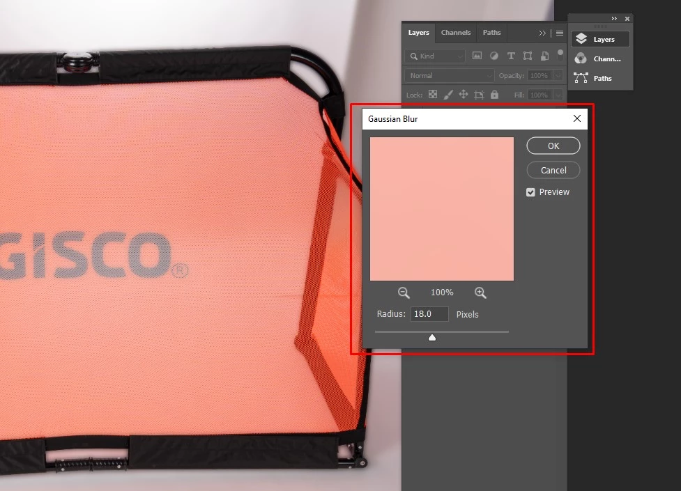 Radius blur the background